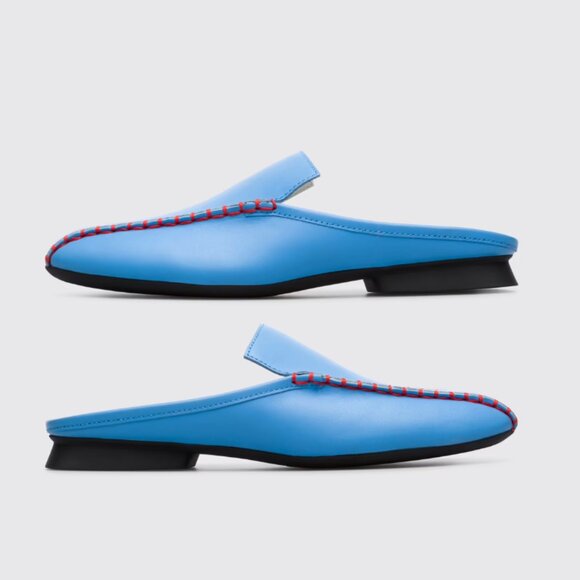 NIB Camper Light Blue Slip-On Loafers with Red Accents - Picture 4 of 5